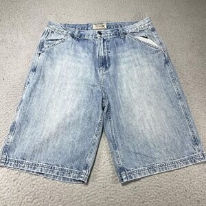 Industrial Exchange Shorts Mens 36‎ Blue Denim Cargo 11" Inseam Relaxed Fit